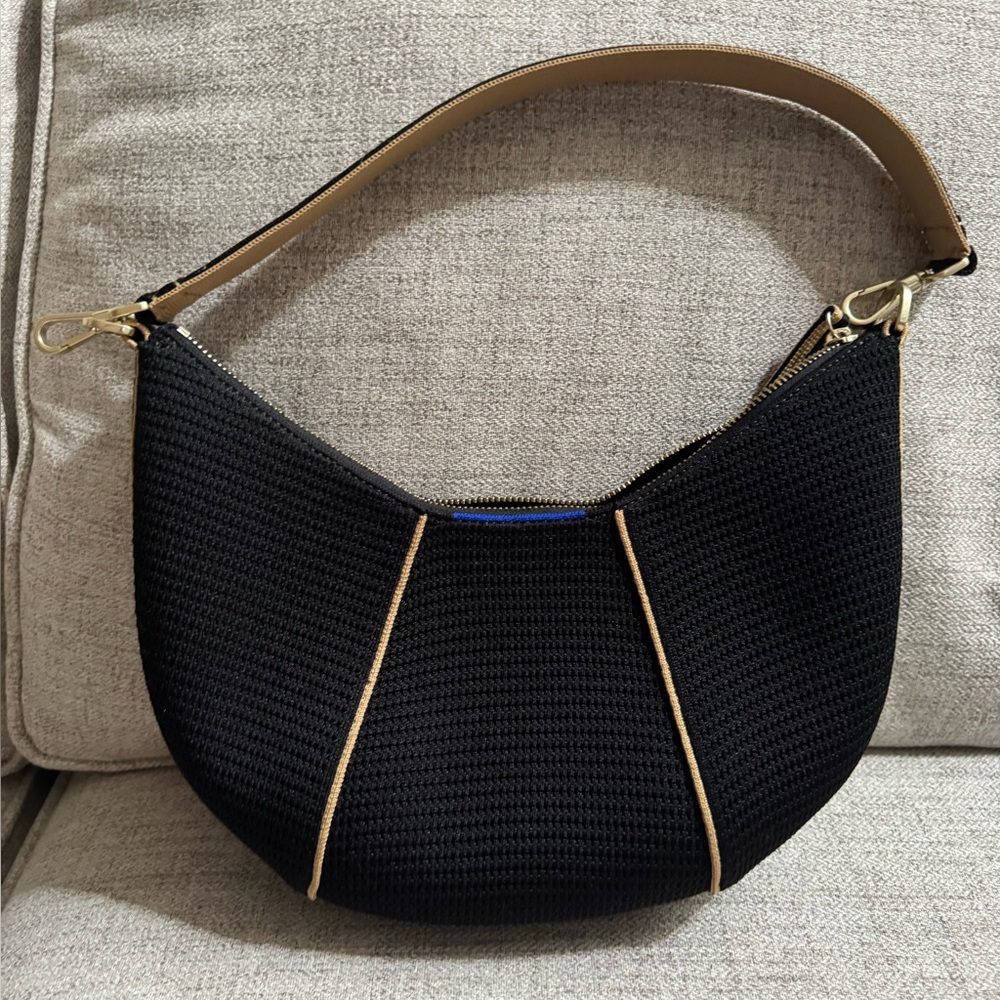 Rothys The Crescent Bag in black. EUC